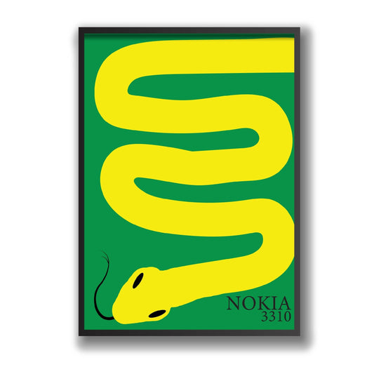 A Yellow snake with the words Nokia 3310 