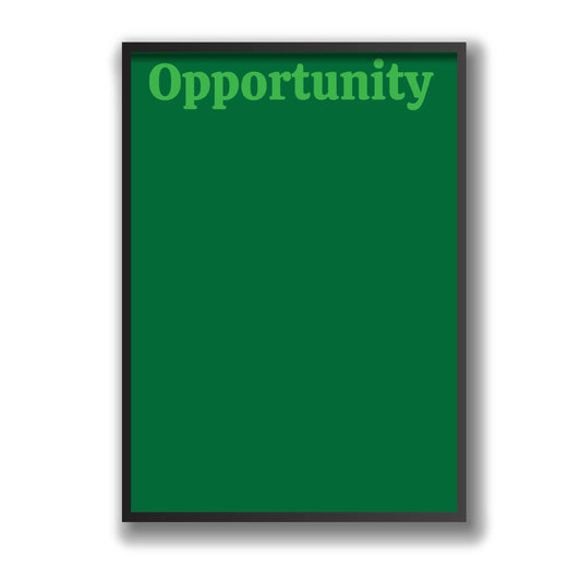 Opportunity written in  Green 