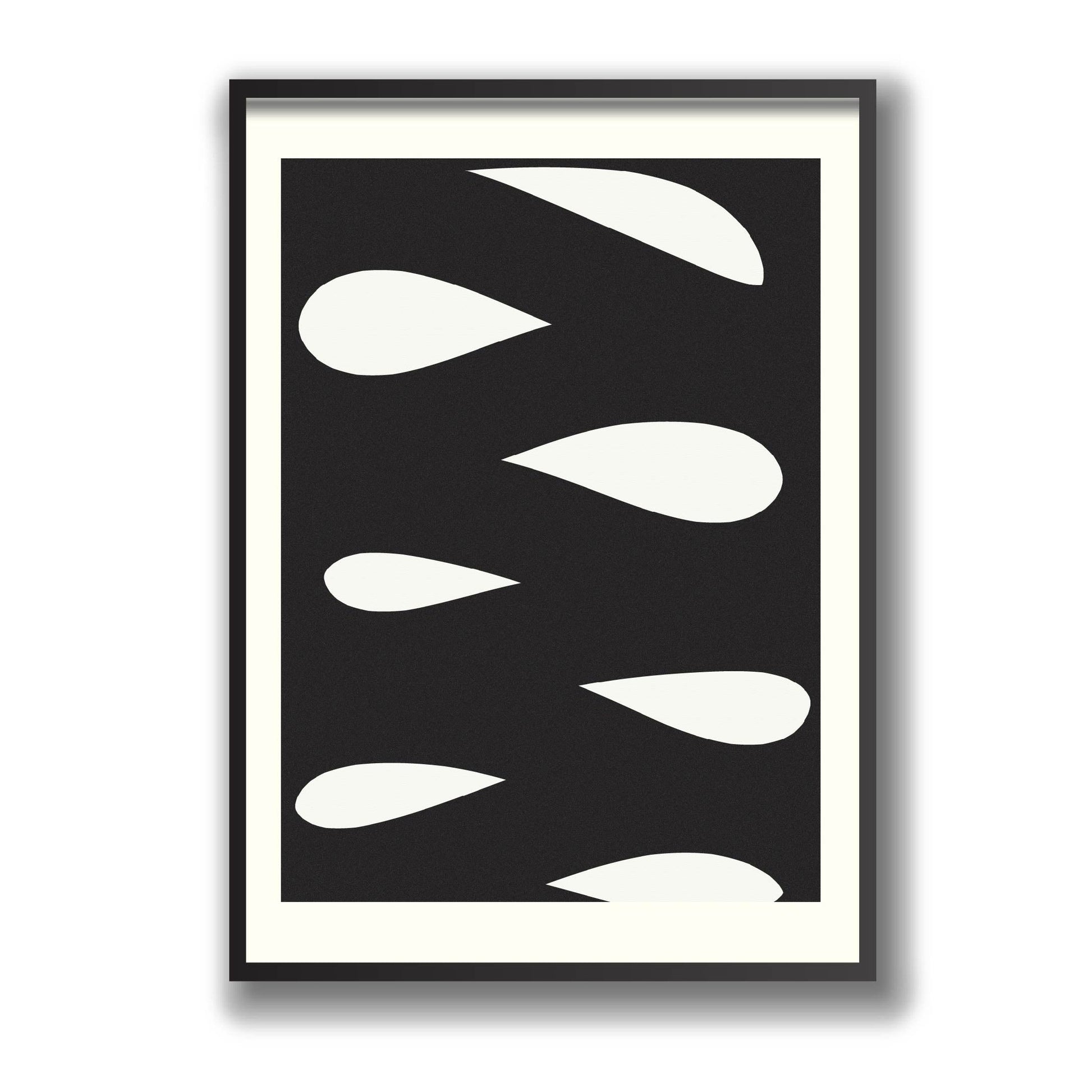 A smooth abstract pattern in black on with a off white background 